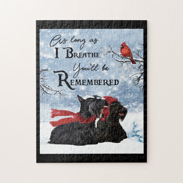 Scottish Terrier Hund Memorial Pussel (Vertikal)