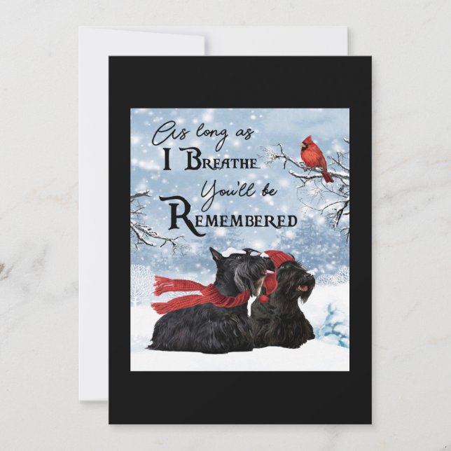 Scottish Terrier Hund Memorial Tack Kort (Framsida)