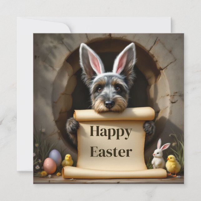 Scottish Terrier hund och meddelandet Julkort (Framsida)