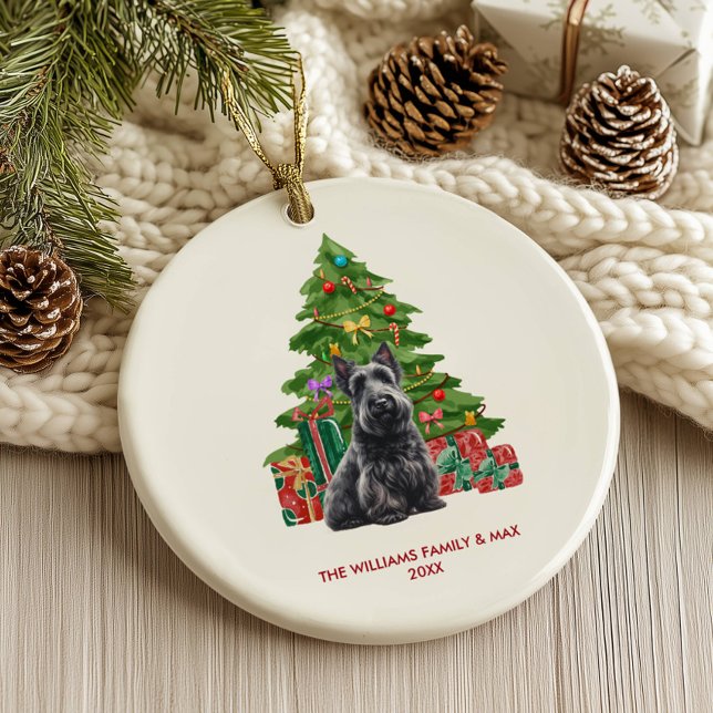 Scottish Terrier Hund Personlig jul Julgransprydnad Keramik (Skapare uppladdad)