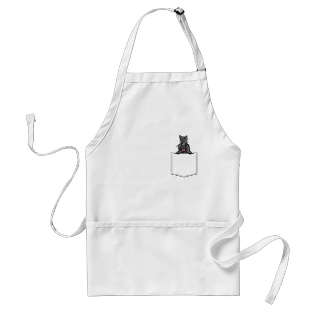 Scottish Terrier Hund Pocket Apron Förkläde (Framsidan)