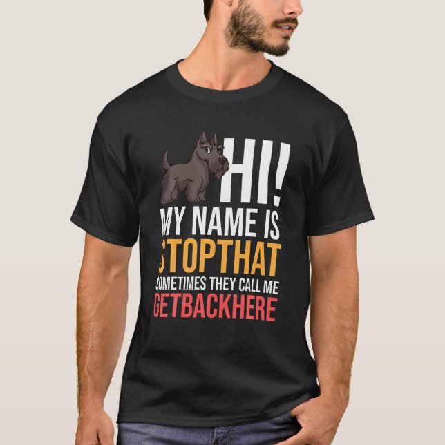 Scottish Terrier Hund Puppies Owner Älskare T Shirt (Framsida)