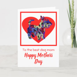 Scottish Terrier Hund Red Heart Mor's Day Card Tack Kort