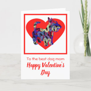 Scottish Terrier Hund Red Valentine Day Hälsning Tack Kort