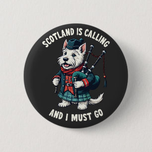 Scottish Terrier Hund Scotland ringer och jag måst Knapp