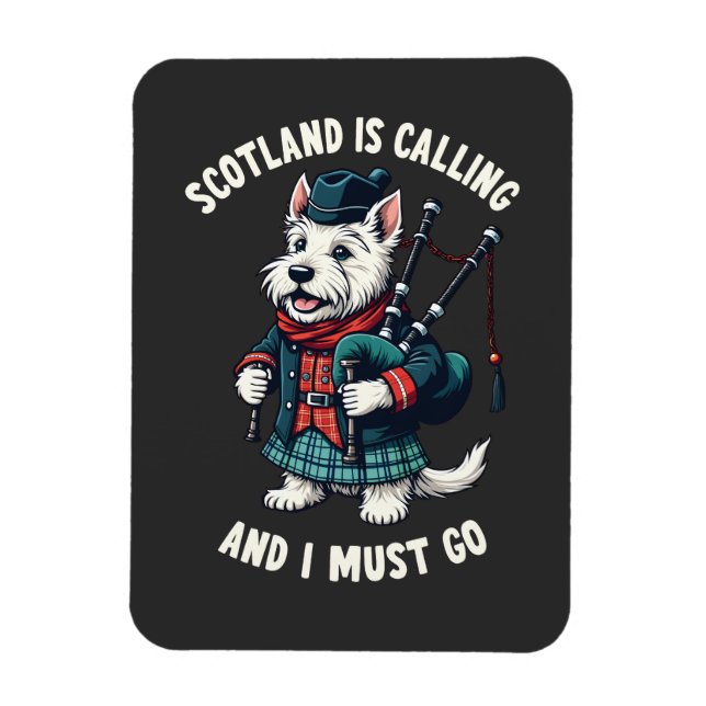 Scottish Terrier Hund Scotland ringer och jag måst Magnet (Vertikal)