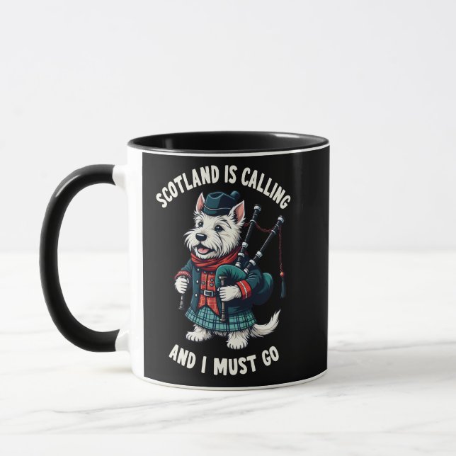 Scottish Terrier Hund Scotland ringer och jag måst Mugg (Vänster)