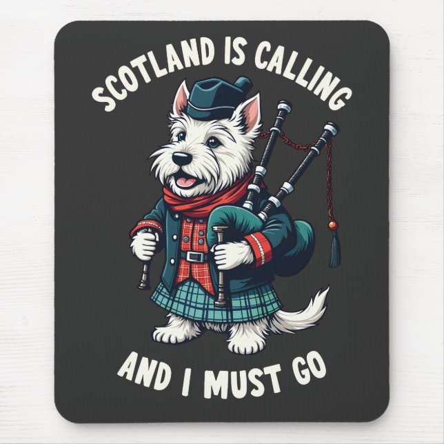 Scottish Terrier Hund Scotland ringer och jag måst Musmatta (Framsidan)