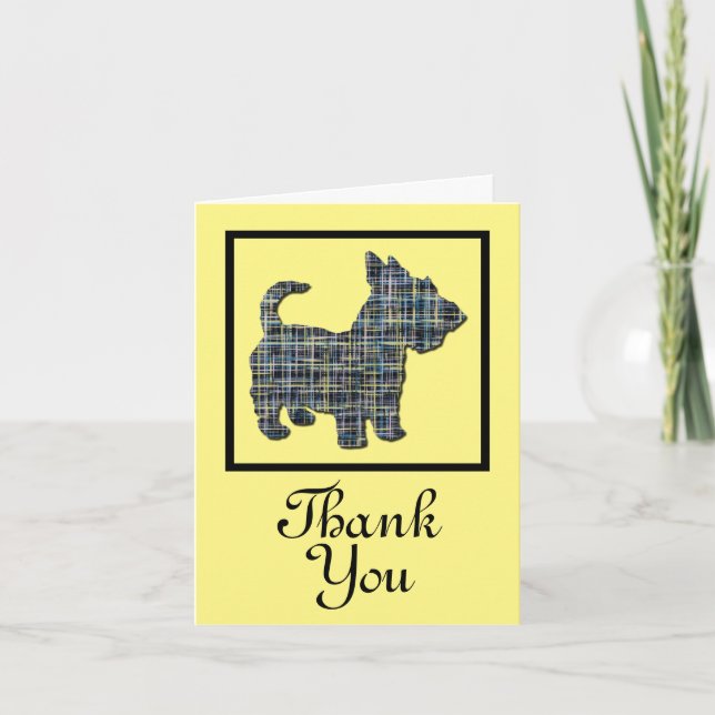 Scottish Terrier Hund Tack Greeting Card Kort (Framsida)