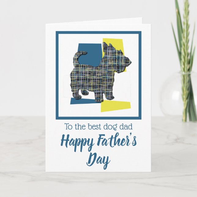 Scottish Terrier Hund TriColor Far's Day Kort (Framsida)