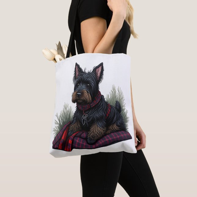 Scottish Terrier Hund Tygkasse (Närbild)