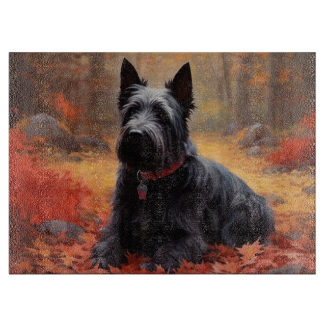 Scottish Terrier i höstlöv Fall Inspire (Framsidan)