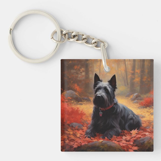 Scottish Terrier i höstlöv Fall Inspire (Framsidan)