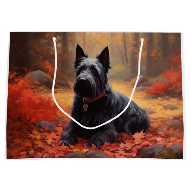 Scottish Terrier i höstlöv Fall Inspire (Framsidan)