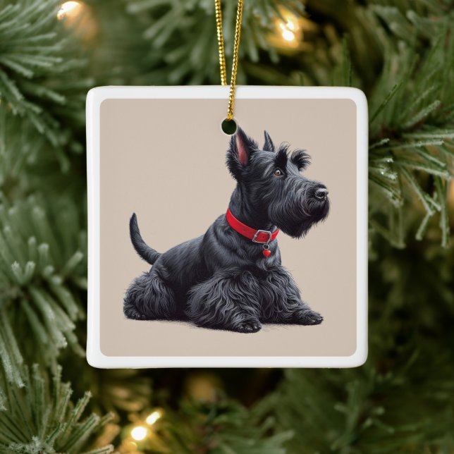 Scottish Terrier i Julgransprydnad Keramik (Träd)