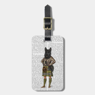 Scottish Terrier i Kilt Bagagebricka