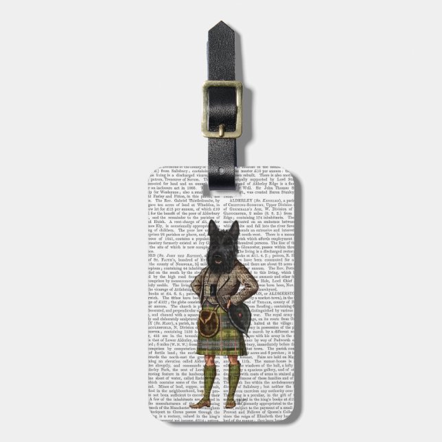 Scottish Terrier i Kilt Bagagebricka (Vertikal Framsida)
