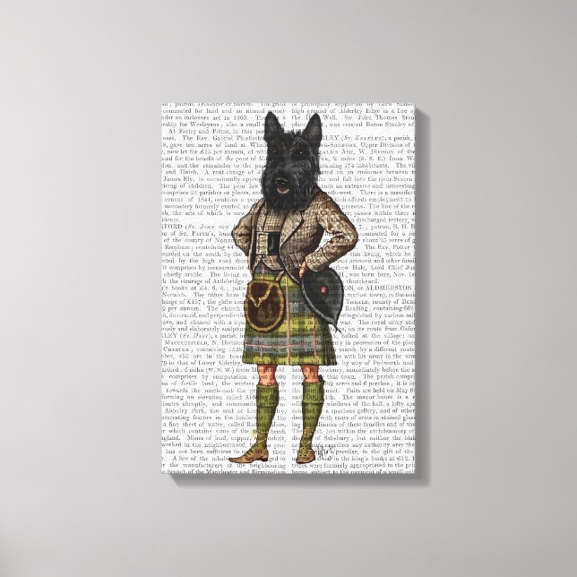 Scottish Terrier i Kilt Canvastryck (Framsida)