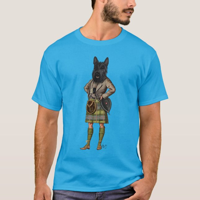 Scottish Terrier i Kilt T-shirt (Framsida)