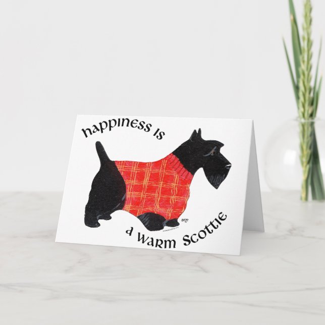 Scottish Terrier i Red Play Sweater Helgkort (Framsida)