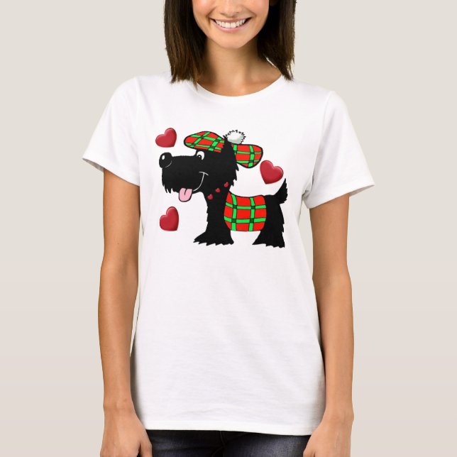 Scottish Terrier in Play Hat T Shirt (Framsida)