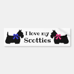 Scottish Terrier, jag kärlek min skotska skotska  Bildekal