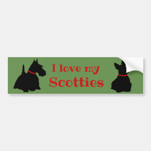 Scottish Terrier, jag kärlek min skotska/svart Bildekal