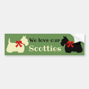 Scottish Terrier, jag kärlek min skotska/vättad/ Bildekal
