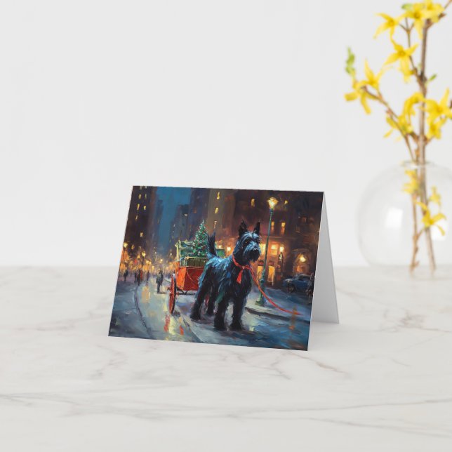 Scottish Terrier jul Festive Season Kort (Gul blomma)