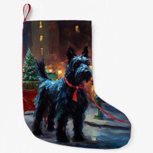 Scottish Terrier jul Festive Season Liten Julstrumpa