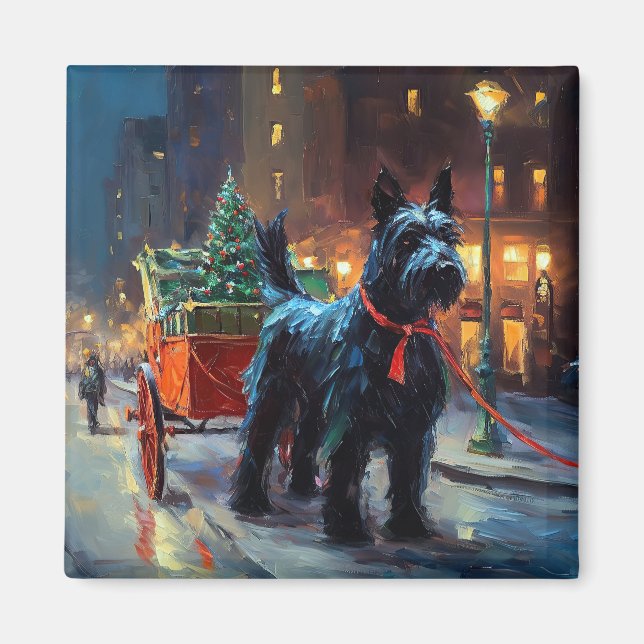 Scottish Terrier jul Festive Season Magnet (Framsidan)