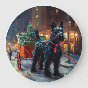 Scottish Terrier jul Festive Season Stor Klocka