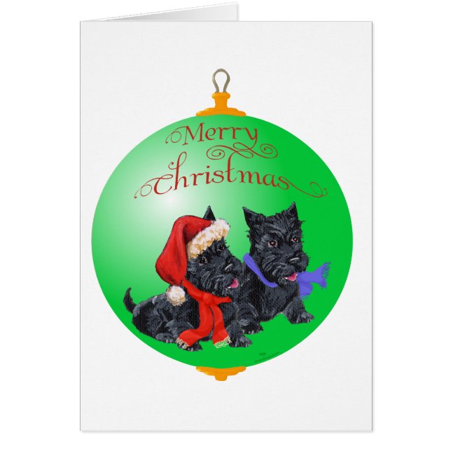 Scottish Terrier jul Ornament Hälsningskort (Framsidan)