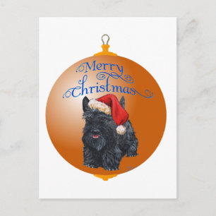 Scottish Terrier jul Ornament Helg Vykort