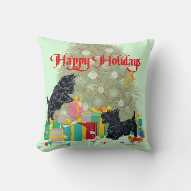 Scottish Terrier jul Pillow Kudde (Framsida)