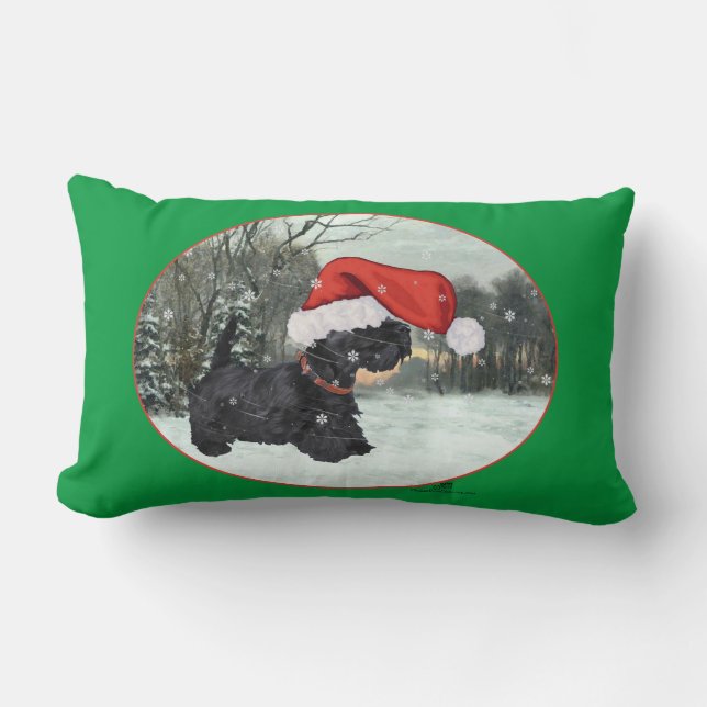 Scottish Terrier jul Pillow Lumbarkudde (Framsida)