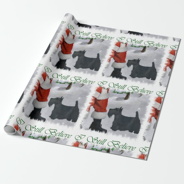 Scottish Terrier jul Presentpapper (Utrullad)