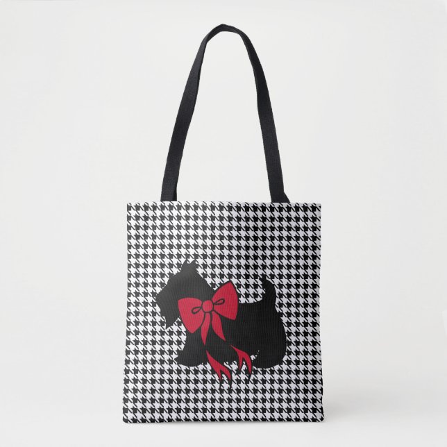 Scottish Terrier jul Tote Bag Tygkasse (Framsida)