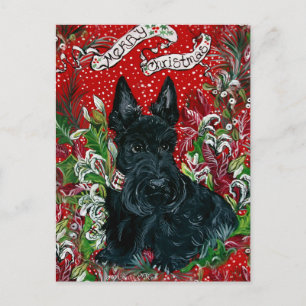 Scottish Terrier Julafton Helg Vykort
