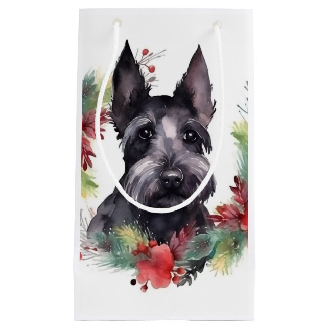 Scottish Terrier-julen-Valpen Festive (Framsidan)