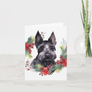 Scottish Terrier-julen-Valpen Festive Kort