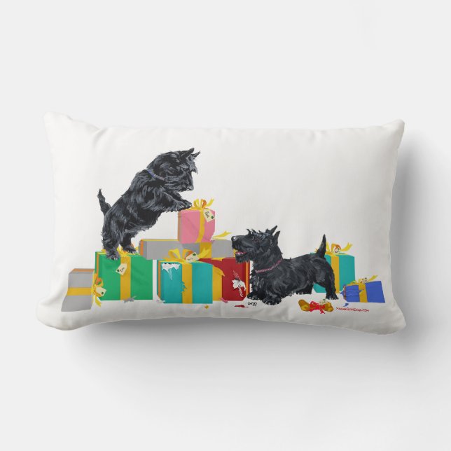 Scottish Terrier julgåvor Pillow Lumbarkudde (Framsida)