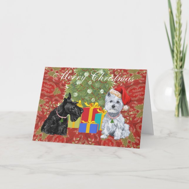 Scottish Terrier Julkort Helgkort (Framsida)
