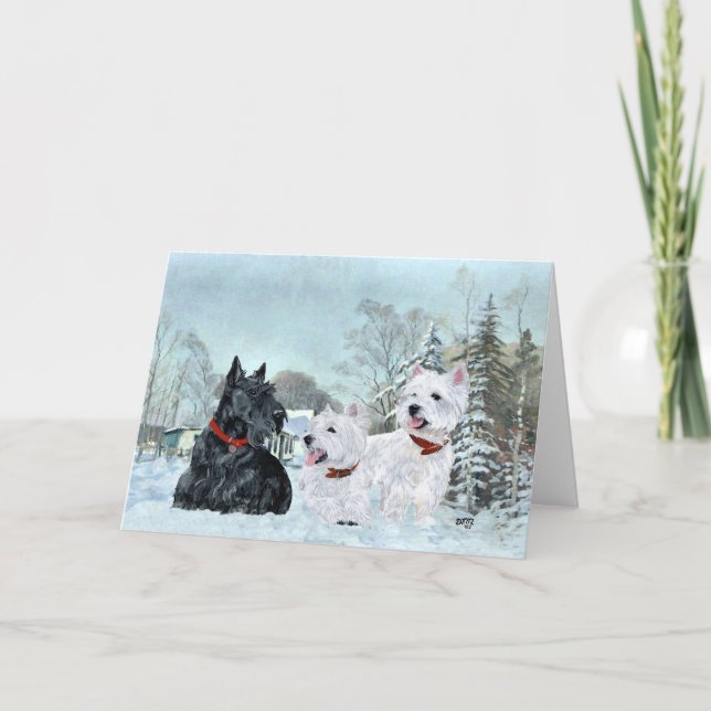 Scottish Terrier Julkort Helgkort (Framsida)
