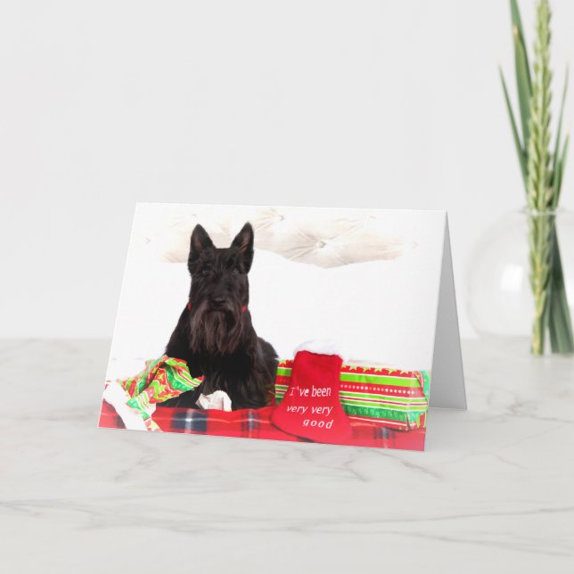 Scottish Terrier-julkort Helgkort (Framsida)
