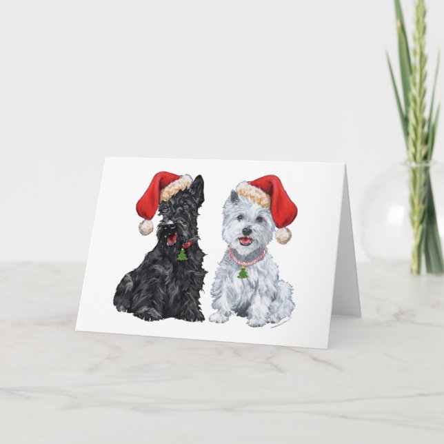 Scottish Terrier Julkort Helgkort (Framsida)