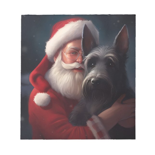 Scottish Terrier Jultomten Festive jul Anteckningsblock (Framsida)