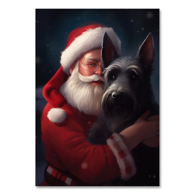 Scottish Terrier Jultomten Festive jul Bordsnummer (Framsidan)