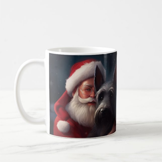 Scottish Terrier Jultomten Festive jul Kaffemugg (Vänster)