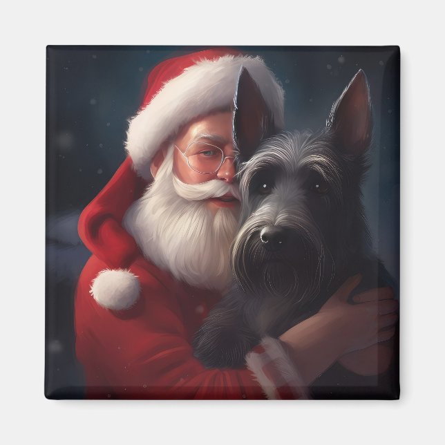 Scottish Terrier Jultomten Festive jul Magnet (Framsidan)